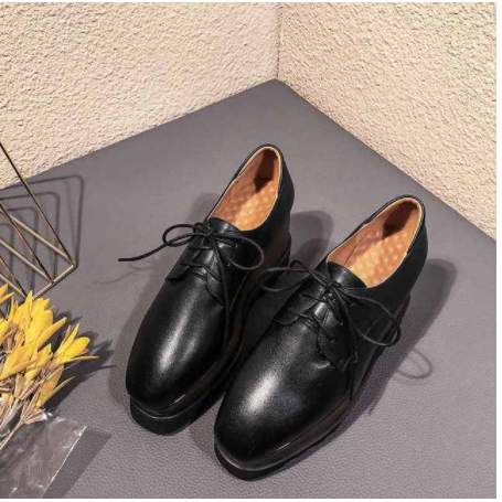 Botines Plataforma Estilo Británico con Tacón Elevador para Mujer