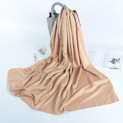 Pañuelo Satinado Liso de Estilo Malayo - Chal Casual Versátil - Image 9