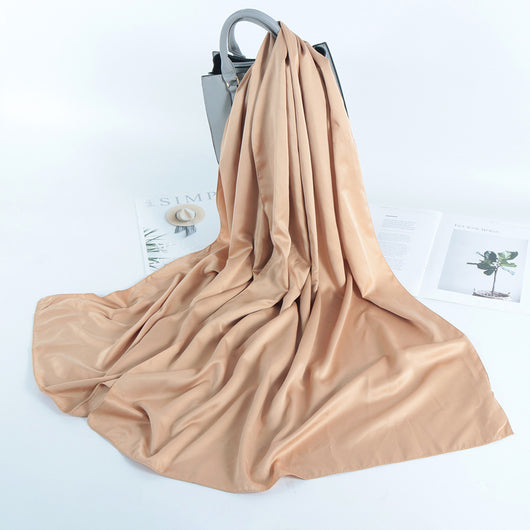 Pañuelo Satinado Liso de Estilo Malayo - Chal Casual Versátil - Image 9