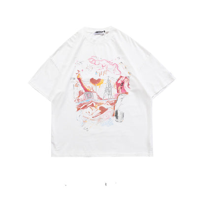 Camiseta Estilo Urbano con Estampado Vintage Retro