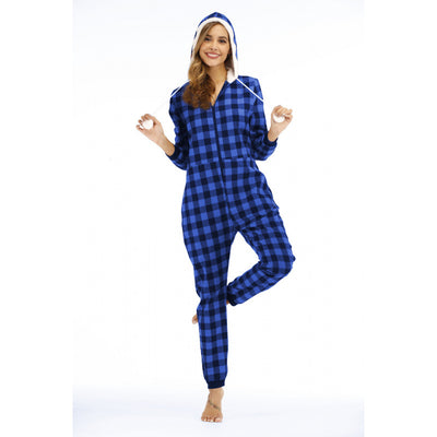 Jumpsuit de Algodón a Cuadros con Capucha para Mujer - Image 7