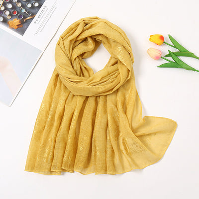 Pañuelo de Algodón Estampado Floral Vintage con Efecto Bronce - Image 17