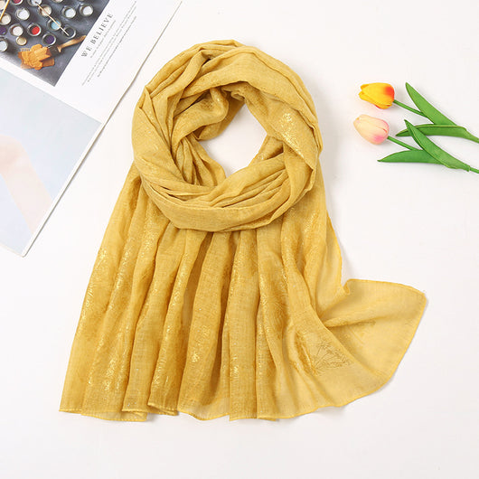 Pañuelo de Algodón Estampado Floral Vintage con Efecto Bronce - Image 17