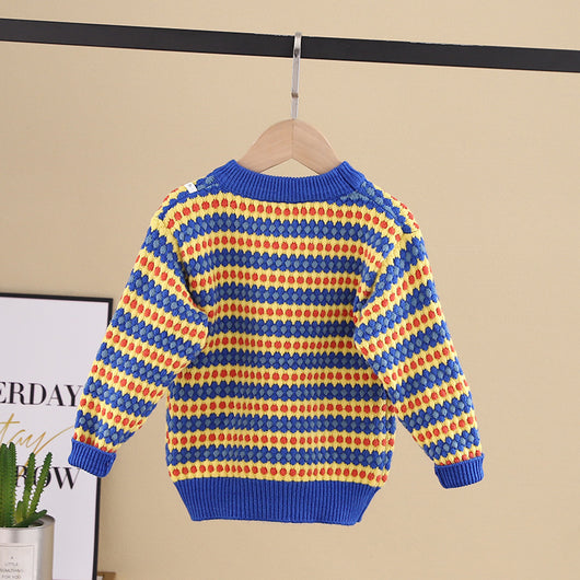 Suéter Infantil Cuello Redondo Rayas Arcoíris - Image 14