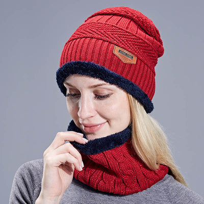 Conjunto de Gorro y Bufanda de Terciopelo Grueso para Hombre y Mujer - Image 14
