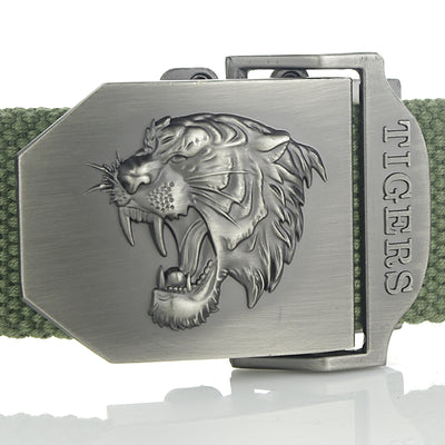 Cinturón Canvas para Hombre con Hebilla Automática Cabeza de Tigre - Image 6