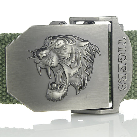 Cinturón Canvas para Hombre con Hebilla Automática Cabeza de Tigre - Image 6
