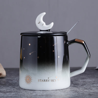 Taza de Cerámica Cielo Estrellado con Tapa y Cuchara - Image 12