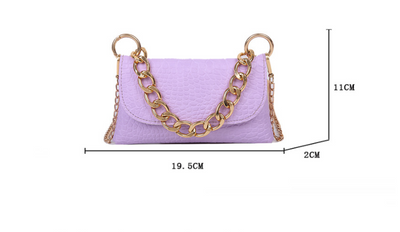 Bolso Mensajero Retro Estampado en Piedra con Cadena para Mujer - Image 8