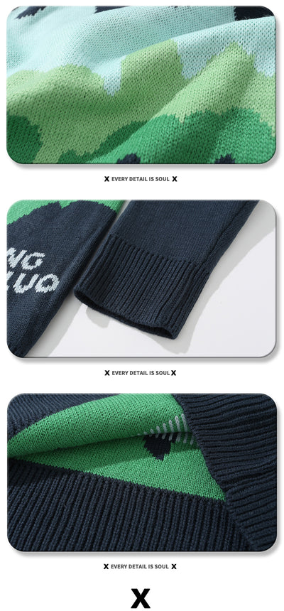 Suéter Holgado de Punto Grueso con Bloques de Color para Mujer - Image 11