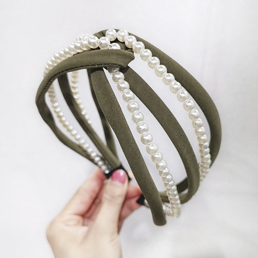 Diadema de Tela Versátil con Puntos y Colores Sólidos - Image 10