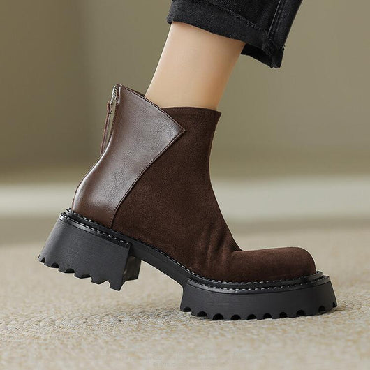 Botas Martin de Cuero Estilo Británico con Suela Gruesa y Tacón Reforzado - Image 13