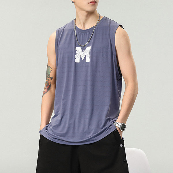 Camiseta Sin Mangas Hombre Estampado Letras - Colección Verano