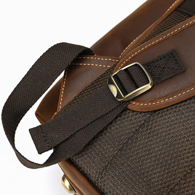Mochila de Cuero Retro para Hombre - Gran Capacidad y Múltiples Bolsillos - Image 30