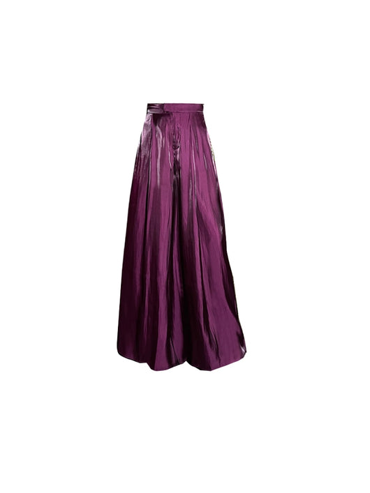 Pantalones Anchos de Satén Transpirable en Tonos Ciruela - Comodidad y Elegancia - Image 5