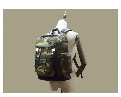 Mochila Táctica Camuflaje en Lona y Cuero - Image 8