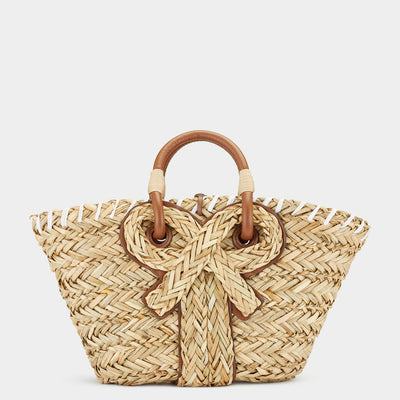 Bolsa Cesta Tejida con Moño Elegante para Mujer - Image 9