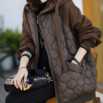 Abrigo Acolchado con Capucha - Chaqueta de Algodón Gruesa y Suelta para Mujer - Image 8