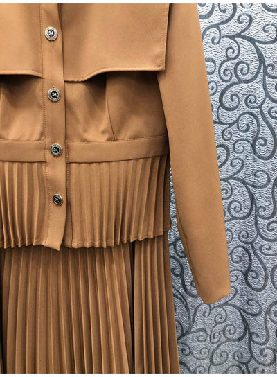 Traje Falda Plisada Estilo Occidental Elegante Dos Piezas para Mujer - Image 11