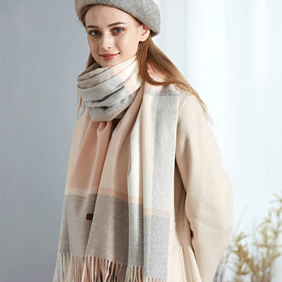 Bufanda Escocesa de Lana para Mujer - Abrigo Cálido Otoño e Invierno - Image 44
