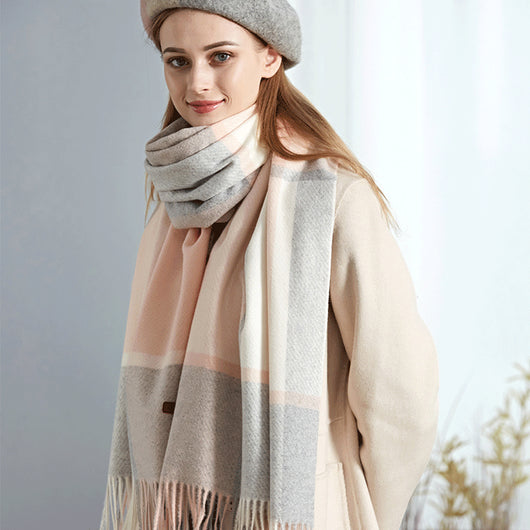 Bufanda Escocesa de Lana para Mujer - Abrigo Cálido Otoño e Invierno - Image 44