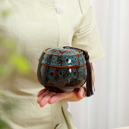 Recipiente de Té en Cerámica Artesanal con Caja de Madera - Image 8