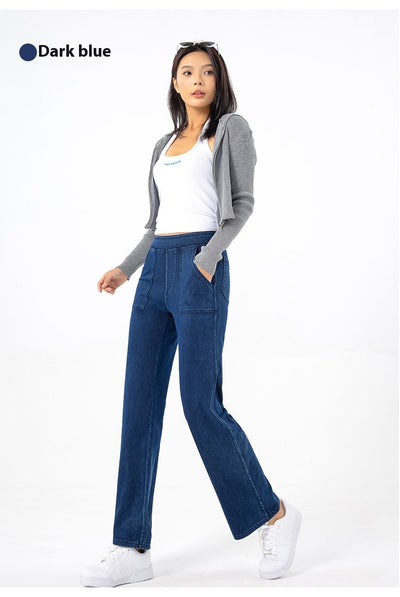 Pantalones Cargo Retro Cintura Alta Mujer Pierna Recta Ancha - Image 17
