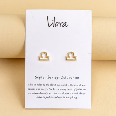 Aretes de los Doce Signos del Zodiaco en Oro y Plata - Image 45