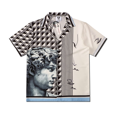 Camisa Hawaiana Estampada Completa con Flores - Cardigan Playa Manga Corta para Hombre