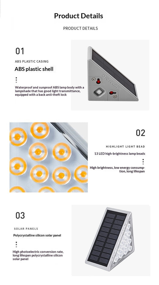Luces Solares Triangulares para Exterior - Impermeables y Autónomas - Image 13