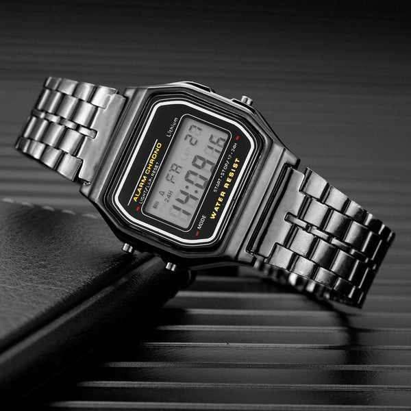 Reloj Digital LED Acero Harajuku A159 Multifunción Estilo Urbano