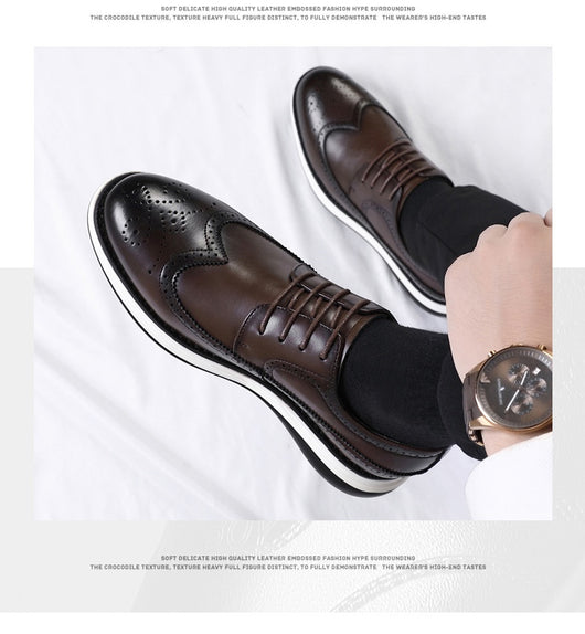Zapatos de Cuero Ejecutivos para Hombre con Suela Gruesa Ultra Confortable - Image 16