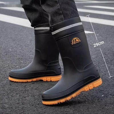 Botas de Lluvia Impermeables para Hombre con Tubo Medio y Suela Antideslizante - Image 11