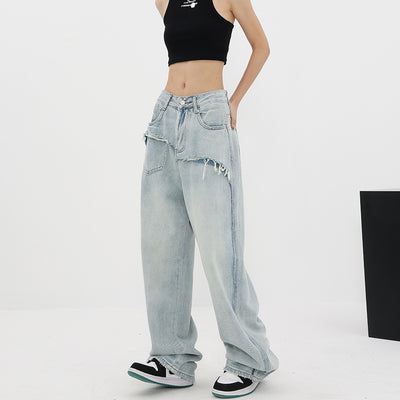 Jeans Vintage de Cintura Alta y Pierna Recta para Mujer - Image 3