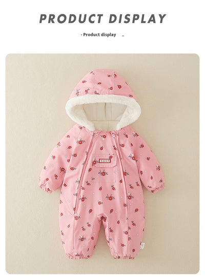 Abrigo Enterizo de Algodón Grueso para Bebé Niña - Pijama Invernal Cálido - Image 16