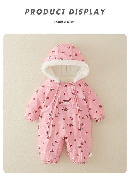 Abrigo Enterizo de Algodón Grueso para Bebé Niña - Pijama Invernal Cálido - Image 16
