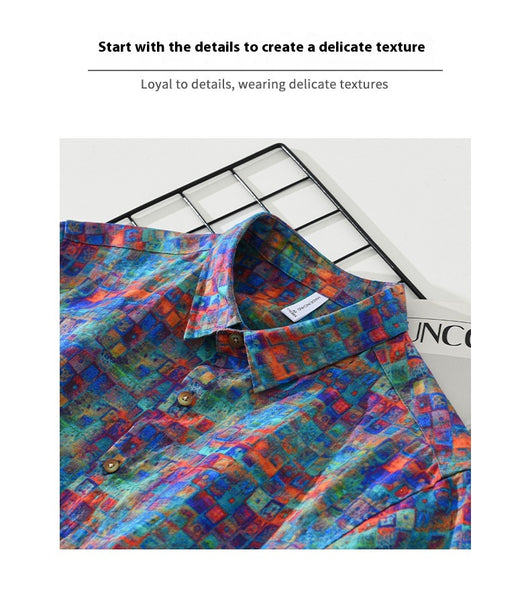 Camisa Casual Estampada de Manga Corta para Hombre - Image 13