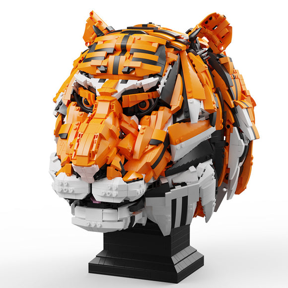Bloques de Construcción Cabeza de Tigre - Modelo Animal Armable con Grifo Creativo