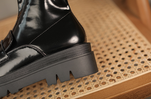 Botas Cortas de Cuero Genuino con Plataforma y Tacón Bajo - Estilo Casual Mujer - Image 9