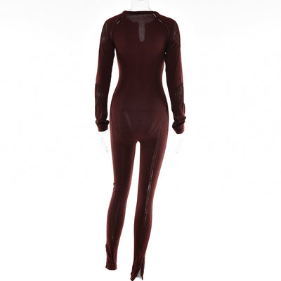 Jumpsuit Tejido a Rayas de Manga Larga para Mujer - Versátil y Elegante - Image 16