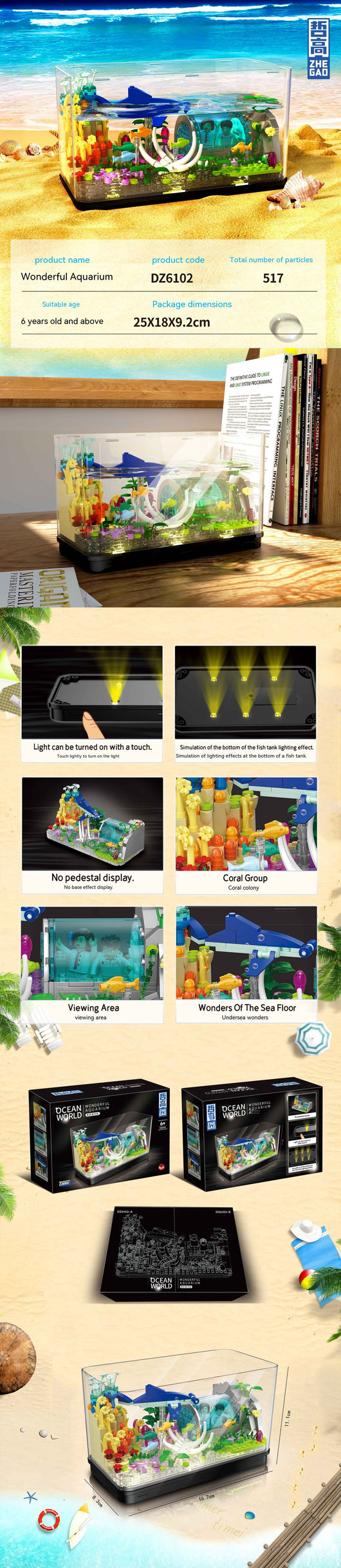 Bloques Constructores de Acuario Luminoso con Adornos Decorativos - Image 12