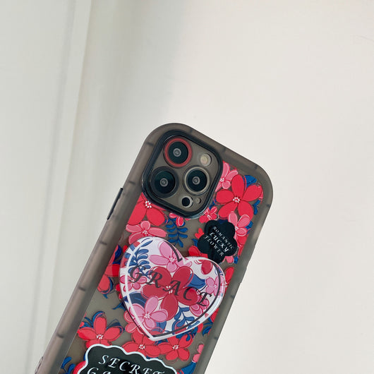 Funda para Teléfono con Diseño Floral Creativo Negro y Rojo - Image 18