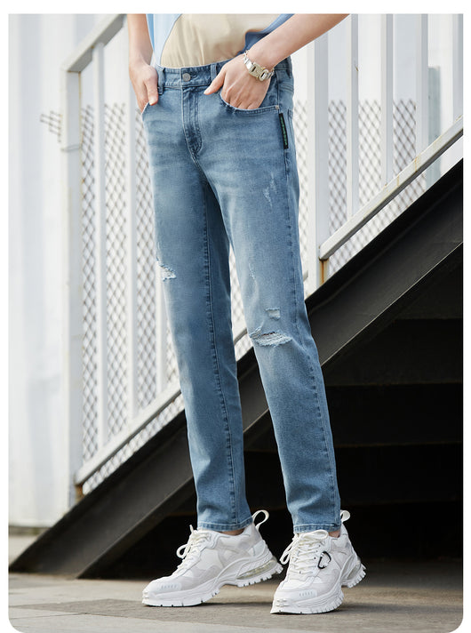 Jeans Rectos Coolmax Life Series Azul Claro para Hombre - Image 5