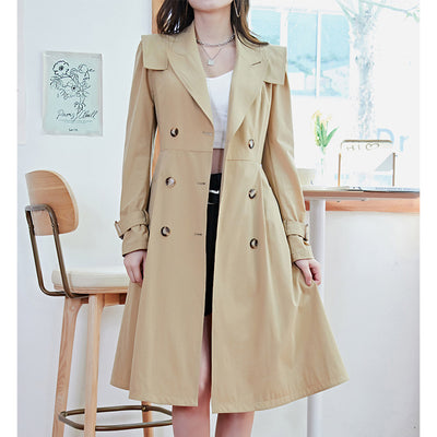Abrigo Tipo Capa Midi Elegante Estilo Británico