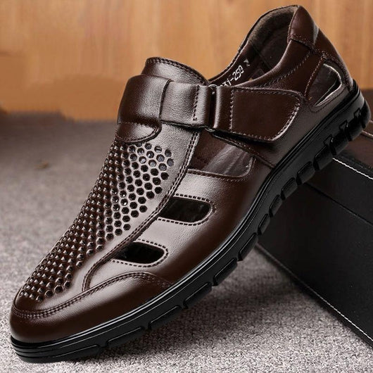 Sandalias de Cuero Perforadas para Hombre - Estilo Ejecutivo Casual - Image 3