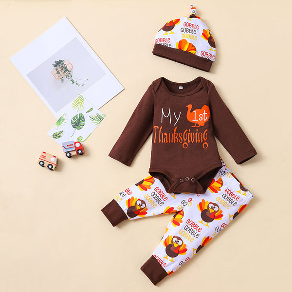 Conjunto de Tres Piezas con Romper de Manga Larga