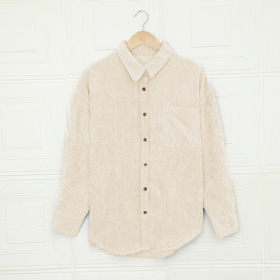 Camisa de Pana para Mujer con Solapa y Bolsillos - Image 9