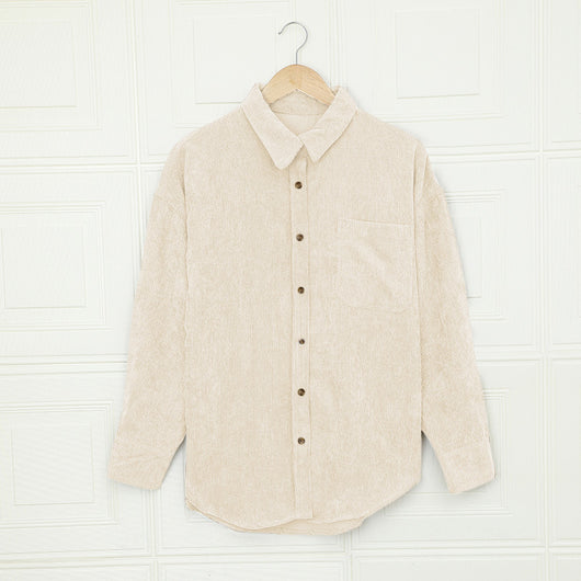 Camisa de Pana para Mujer con Solapa y Bolsillos - Image 9