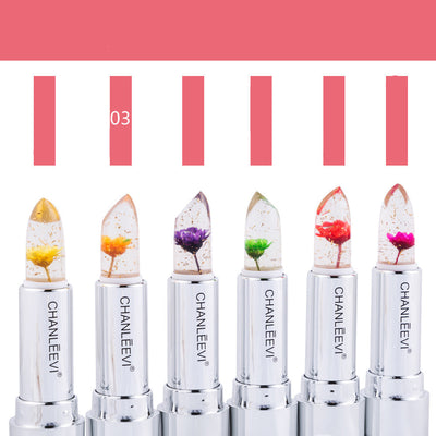 Labial Cristal Cambio de Temperatura con Hoja de Oro Floral - Image 6