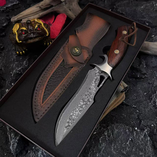 Cuchillo de Exterior con Hoja Damasco
